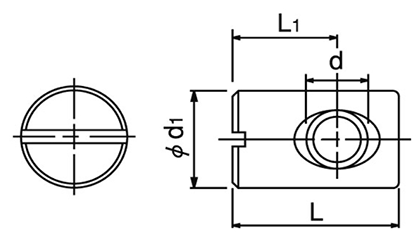 鉄 ジョイントコネクター丸ナット(-) JRNの寸法図