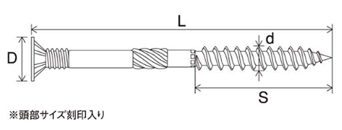 鉄 ネダレス工法用ビス ネダノット(JPF製)の寸法図