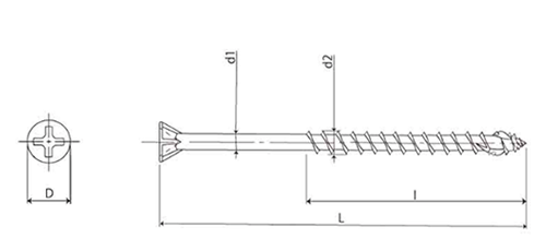 鉄(+) 木割れ解消ビス 雅 (八尾製鋲)の寸法図