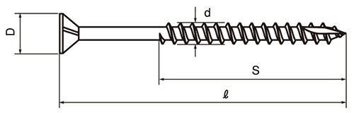 鉄(+)スレンダ-ビス徳用箱(輸入品)(フレキ・カット付スリム型コースレッド)の寸法図