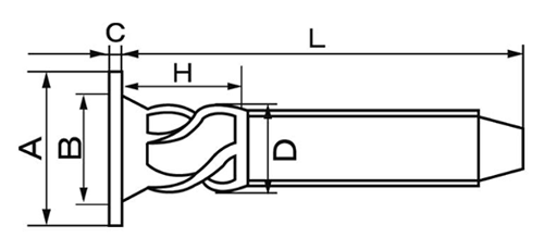 鉄(+)スピーネジ (木材専用打込みねじ)の寸法図