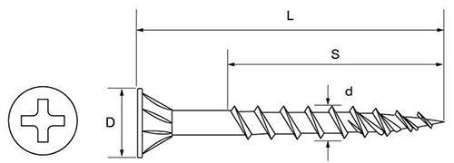 鉄(+) パーチクルビスPAタイプ(ダンドリビス品)の寸法図