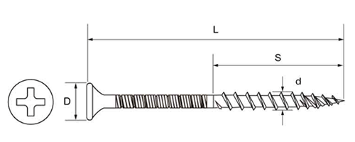 鉄(+) 木工ABCビス (8号プラBOX)(ダンドリビス品)の寸法図
