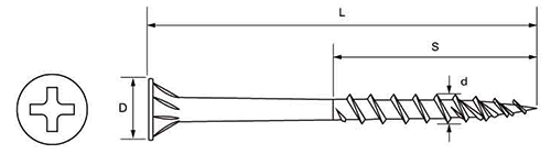 鉄(+) RN細ビス (12号プラBOX)(ダンドリビス品)の寸法図