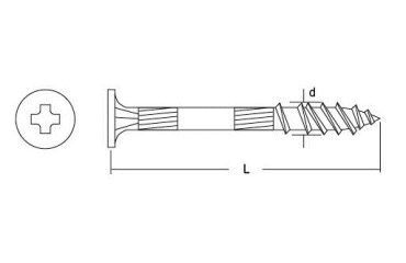 鉄(+)ビックス スーパーウッドビス(天野製作所)の寸法図