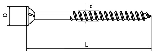 鉄(+) ロックスリムビス(フレキ・カット付)(天野製)の寸法図