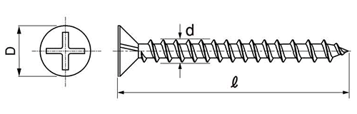 鉄(+)ツインビス(浮き防止ビス)の寸法図
