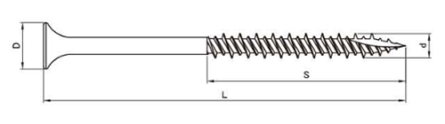 ステンレス SUS410(+)万能ビス ラッパ(ナゲシビス)の寸法図