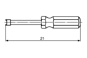 TRF 専用工具 ツー・ホール ナット用 ドライバーの寸法図