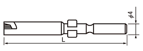 ラインヘッド用ビット LH(H4)(電動ドライバー用)の寸法図