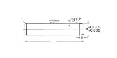 鋼 ダウエルピン A形 標準タイプ (プラス公差)の寸法図