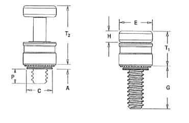 鉄 PEM パネルファスナー(PFHV-少スペース型)の寸法図