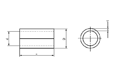 ステンレス スペーサー(金環)パイプ形状品の寸法図