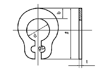 鉄 グリップ止め輪(GTW)(オチアイ製)溝なし用の寸法図