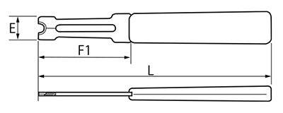 E形止め輪 専用工具(Eリング)ホルダー (標準タイプ)(オチアイ製)の寸法図