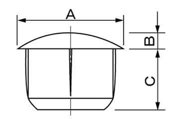 穴かくしカラーキャップ TS(ポリエチレン樹脂製)の寸法図