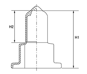 アンカーボルトカバー (ナット付タイプ)軟質塩化ビニール(PVC)の寸法図