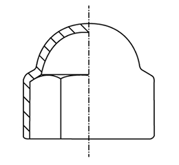 六角袋ナット用カバー (軟質塩化ビニール・PVC)の寸法図