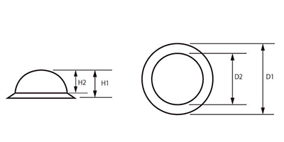 トルシアボルト用キャップHT-BT(グレー)(樹脂製)の寸法図