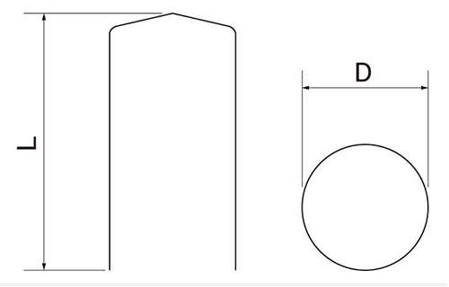 樹脂製 TS型筒キャップ (軟質塩化ビニール・グレー色)の寸法図