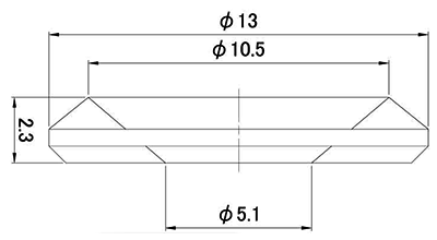 ポリアセタール(POM)セットキャップワッシャー (白色)の寸法図