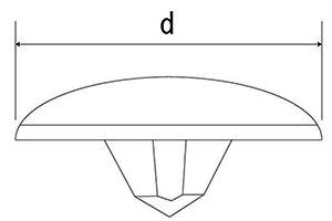樹脂 (+)ビスキャップSタイプ (Bパック-箱入り)(+No2十字穴隠し)(ダンドリビス)の寸法図