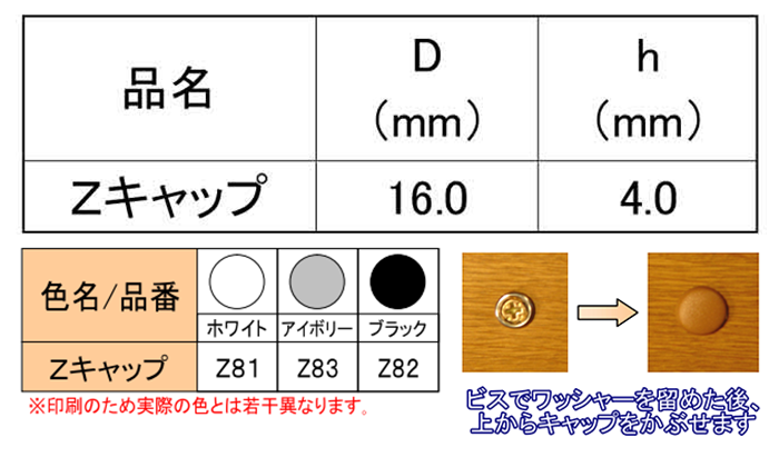 Zキャップ用 Aボックス(100個入)(スリムビス/コースレッド兼用)(ダンドリビス品)の寸法表