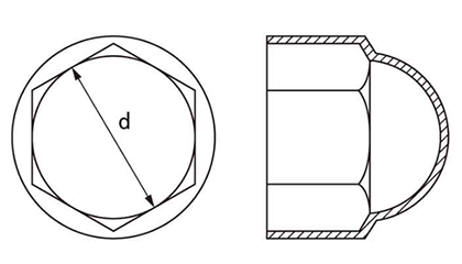 SDC プロテクトパーツ 袋ナットタイプキャップ SR1802(かぶせ式)(LDポリエチレン白色)の寸法図