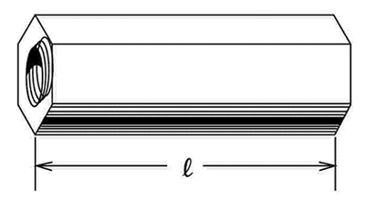 エンプラ(樹脂製) 高ナット(インチ・ウイット)の寸法図