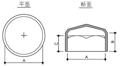 六角ボルトキャップ (六角部保護) (軟質塩化ビニール・黒色)(タケネ品)の寸法図