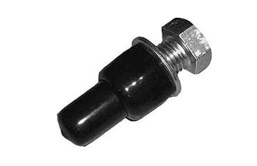 2ピースネジ (長いボルト+ナットを保護するキャップ)(軟質塩化ビニール・黒色)(タケネ品)の商品写真
