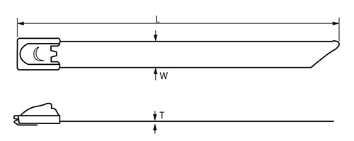 ステンレスバンド DKST (デンカエレクトロン品)の寸法図