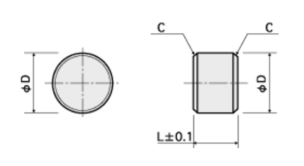 黄銅(カドミレス) 軸保護スペーサー(旧名セットピース) / SM-E 並目ネジ用の寸法図