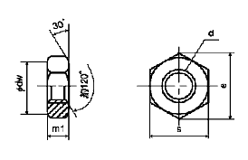 黄銅(カドミレス) 六角ナット(3種)(切削)の寸法図