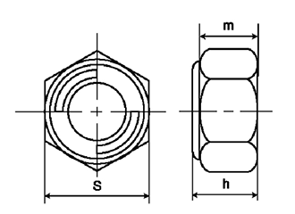 鉄 Uナット 小形の寸法図