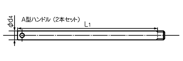ファインUナット A型ハンドル(工具)(ベアリング用)の寸法図