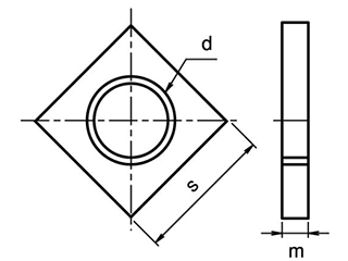 鉄 板ナット (薄型・少量入り)の寸法図