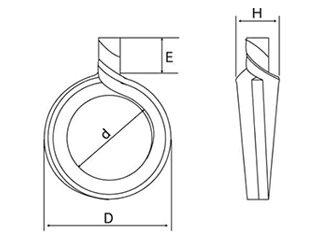 鉄 バネナット (インチ・ウイット)(普通六角ナット併用使用品)の寸法図