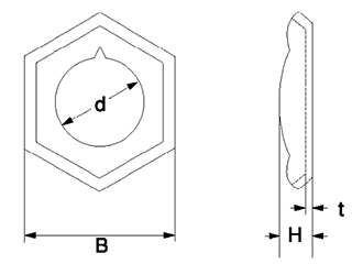 鉄 イダリング (ミリ山) (ゆるみ止めリング)の寸法図
