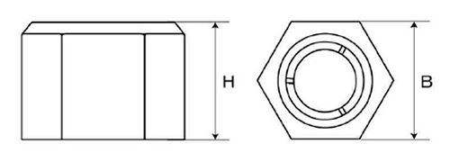 サンクイックナット (無回転直進挿入)の寸法図