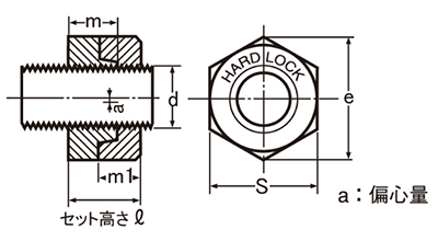 ステンレス ハードロックナット (セミ薄型)(H-2)の寸法図