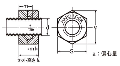 ステンレス ハードロックナット (薄型)(H-3)の寸法図