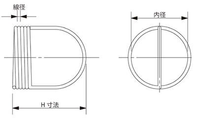 ステンレス HLスプリング(緩み止めナット) (インチネジ径)の寸法図