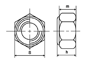鋼 S20C【S45C(H)相当】 Uナット 小形(M8)の寸法図