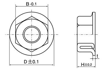 ステンレス SUS316L(A4) ステイブルEナットの寸法図