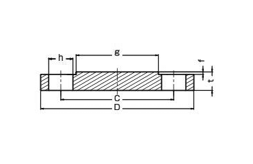 イノック ステンレス 面座付ブラインドフランジ (BDRF)の寸法図