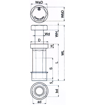 三門 スーパーコング SK (重量物用)の寸法図