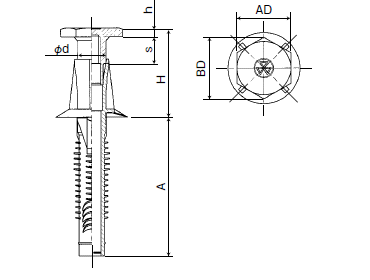 三門 プラダンデッキPDD (軽天～軽設備用)の寸法図