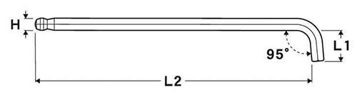 エイト テーパーヘッド六角棒スパナ(特短)(ロング) TT-の寸法図
