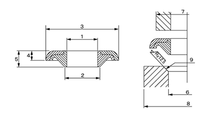 鉄 シールワッシャー WD型(キーパー製ガスケット用)の寸法図